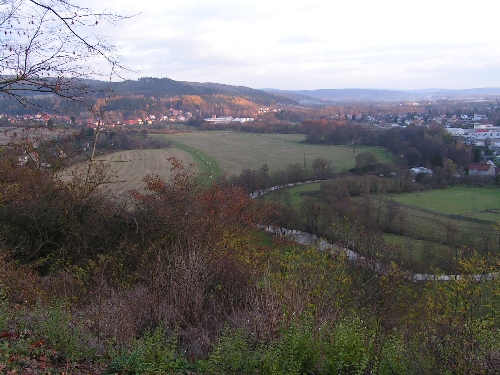 Hůrka - výhled od rotundy na Starý Plzenec